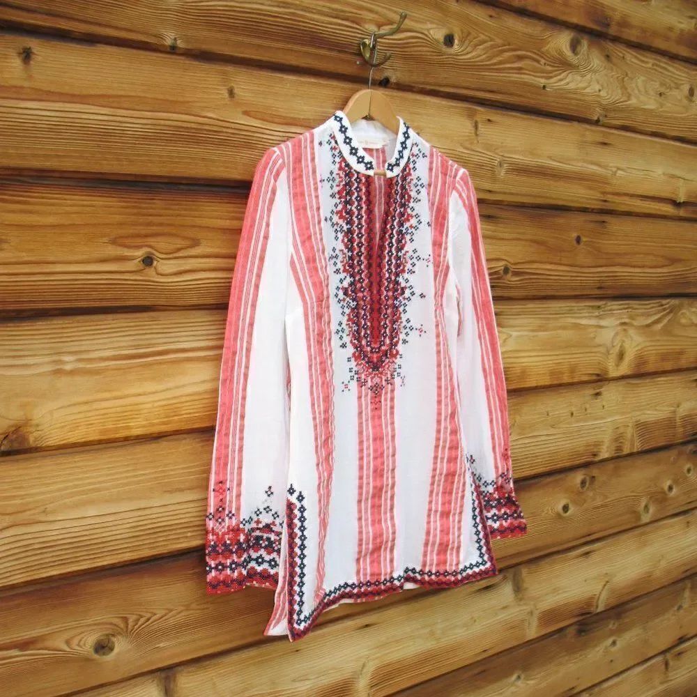 Tory Burch Embroidered Tunic Top - Picture 3 of 10